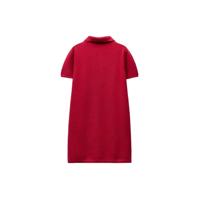 ZARA Short-Sleeved Dresses Women's Red-1