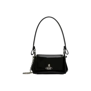 Vivienne Westwood Cow Leather Shoulder Bag Women's Black