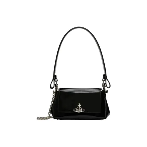 Vivienne Westwood Cow Leather Shoulder Bag Women's Black