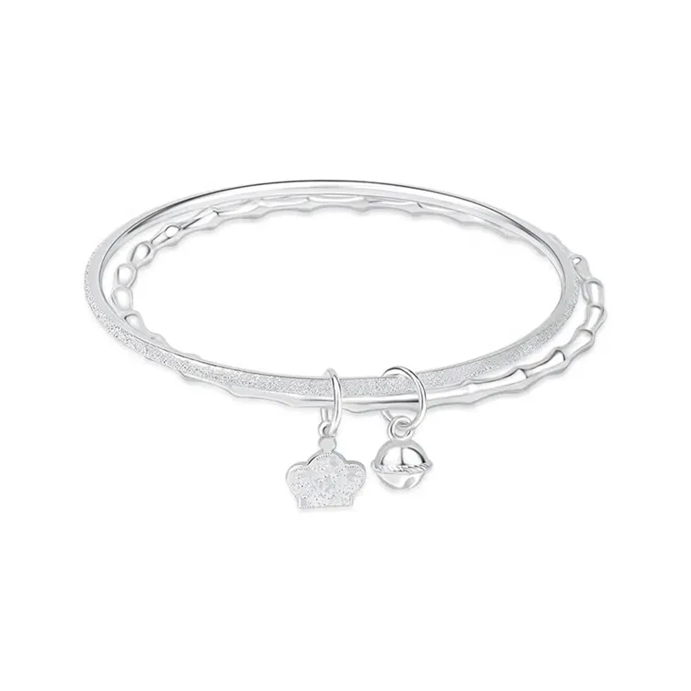 CHINA GOLD S999 Fine Silver Bangles Women's-0