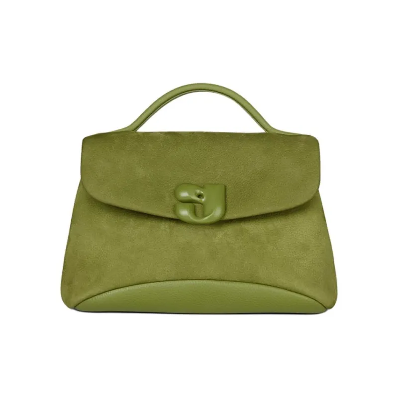 KUNOGIGI Top Grain Cow Leather Piggy Backpack Daily Commute Medium Size Women's Frosted Green-0
