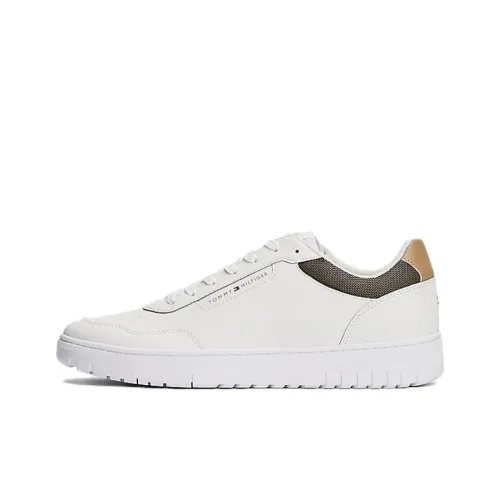 Tommy Hilfiger Anti Slip Wear Resistant Low Top Skateboard Shoes Men's White Brown