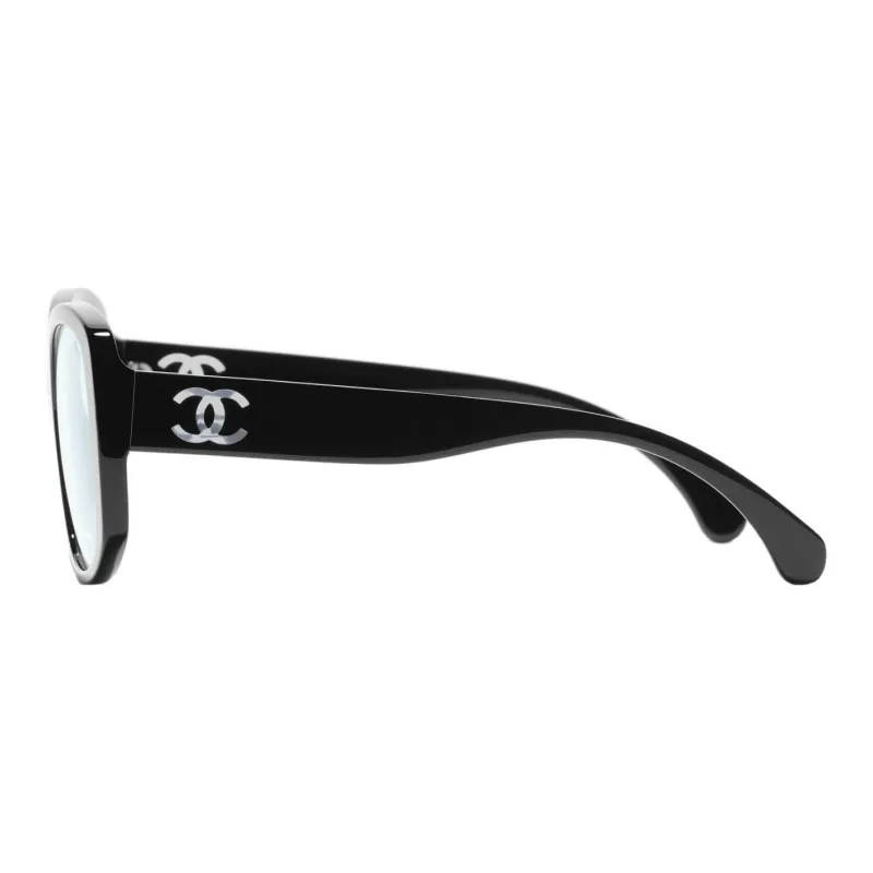 CHANEL Plate Frame Butterfly Sunglasses Unisex Black-2