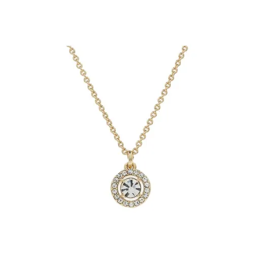 COACH Brass Plated Glass Cubic Zirconia Necklaces Women's Gold