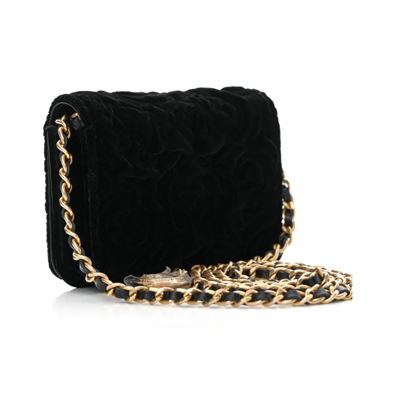 CHANEL WOC Velour Crossbody Bag, Shoulder Bag Women's Black-1