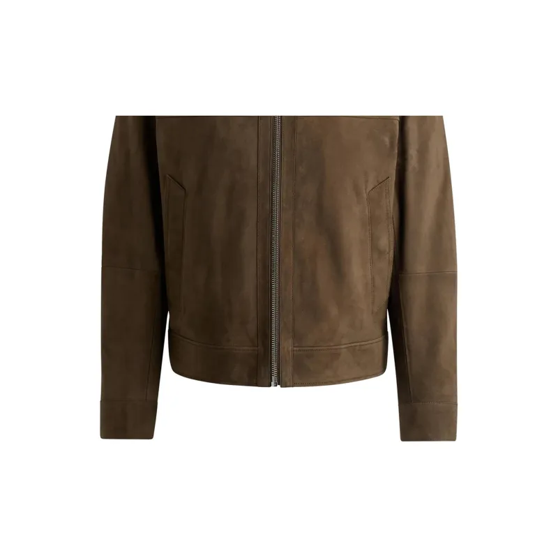 HUGO BOSS Suede Bomber Jacket-5