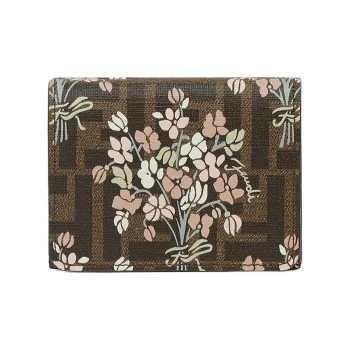 FENDI ROMA Polyurethane Wallet Medium Size Women's Brown