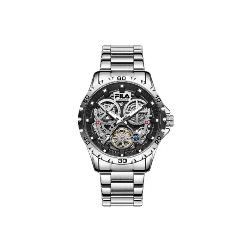 FILA Wrist Watch Mechanical Movement Steel Strap Black Dial Men's Watches