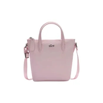 LACOSTE PVC One Shoulder Handbag Trumpets Women's Light Pink Red