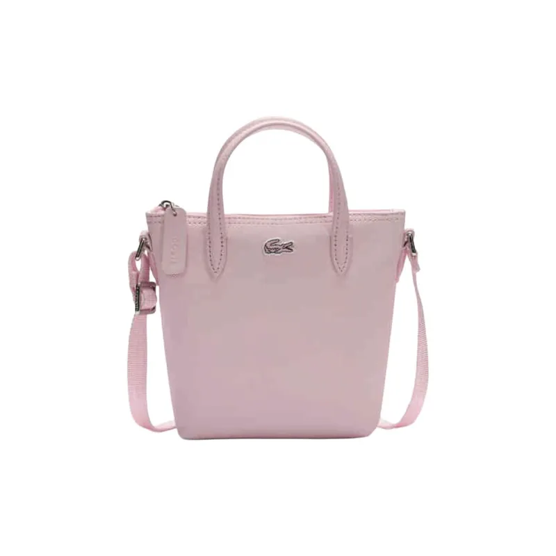 LACOSTE PVC One Shoulder Handbag Trumpets Women's Light Pink Red-0