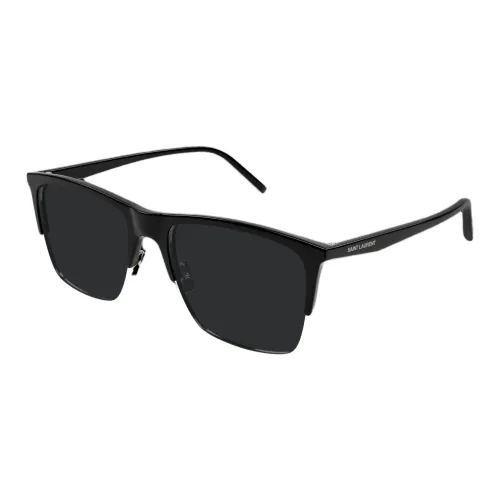 SAINT LAURENT Plastic Irregular Shape Sunglasses Men's Black