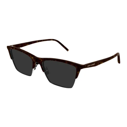 SAINT LAURENT Plastic Irregular Shape Sunglasses Women's Tortoiseshell
