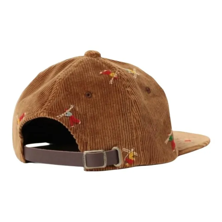 Beams Cotton, Elastane, Polyester, Cow Leather, Corduroy Baseball Caps Men's Brown-2