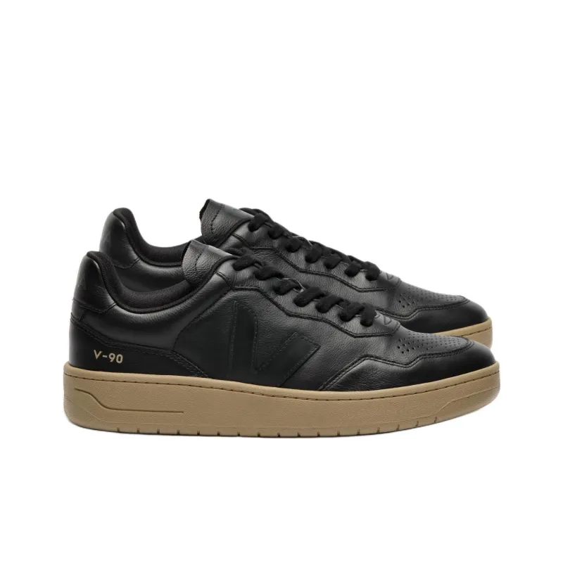 VEJA V 90 Low Top Skateboard Shoes Unisex Black-1