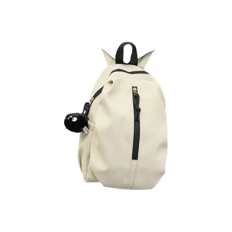 Tonlion Nylon Backpack Unisex White/Black-4