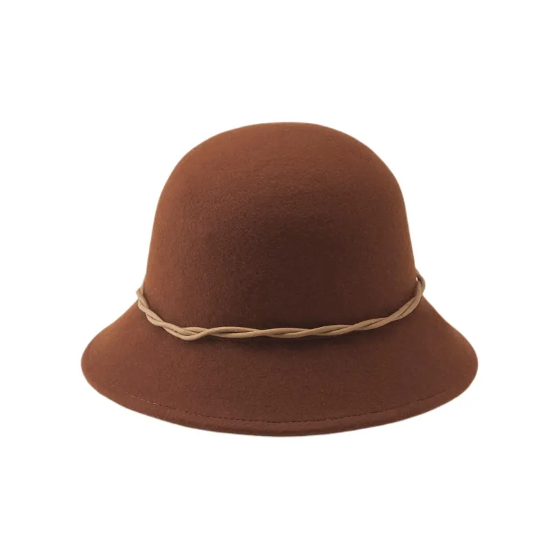 HELEN KAMINSKI Merino Wool Cotton Nylon Elastane Bucket Hats Unisex Brown-1