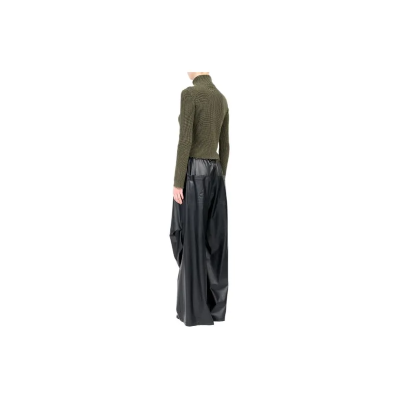 MM6 Maison Margiela Wide Leg Draped Trousers-4