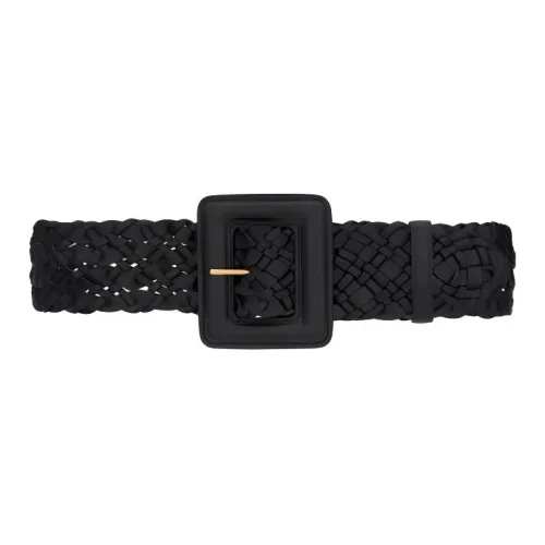SAINT LAURENT Vegetable-Tanned Leather Leather Belts Women's Black Width 6cm