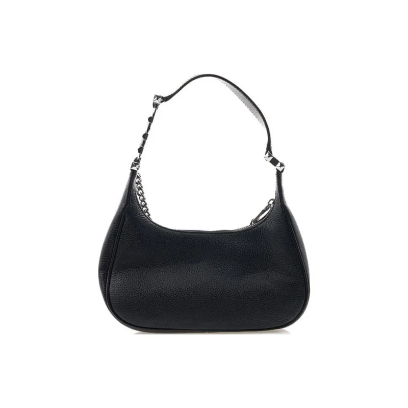 MICHAEL KORS Piper Pebbled Leather Shoulder Bag, Handbag, Shoulder Bag Small Size Women's Black-2