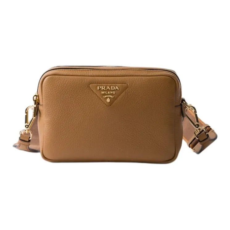 PRADA Leather Shoulder Bag Trumpets Women's Caramel-0