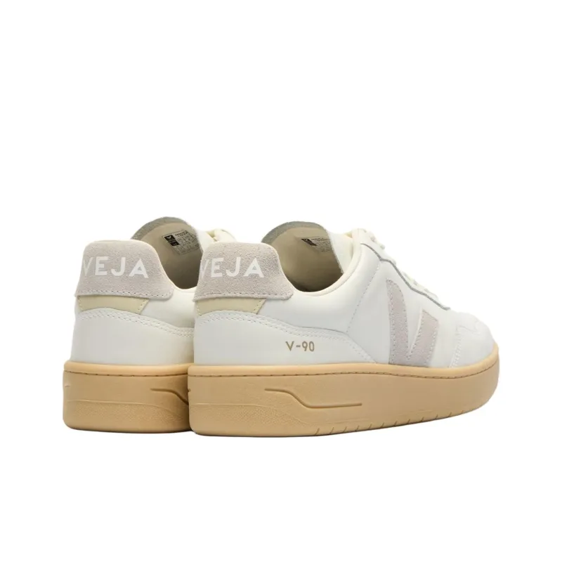 VEJA V 90 Low Top Skateboard Shoes Unisex White-3