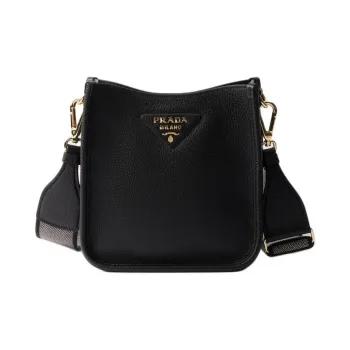 PRADA Leather Shoulder Bag Mini Women's Black