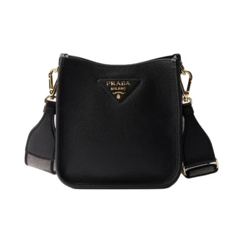 PRADA Leather Shoulder Bag Mini Women's Black