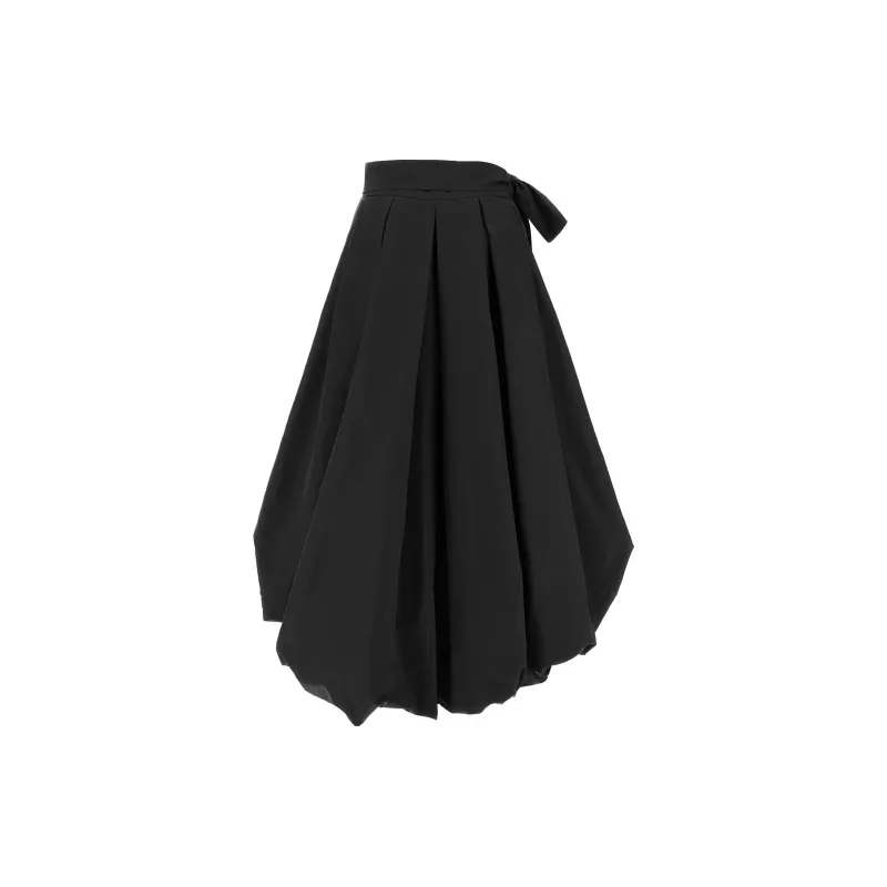 PINKO Bow Detailed Wide Taffeta Skirt-1