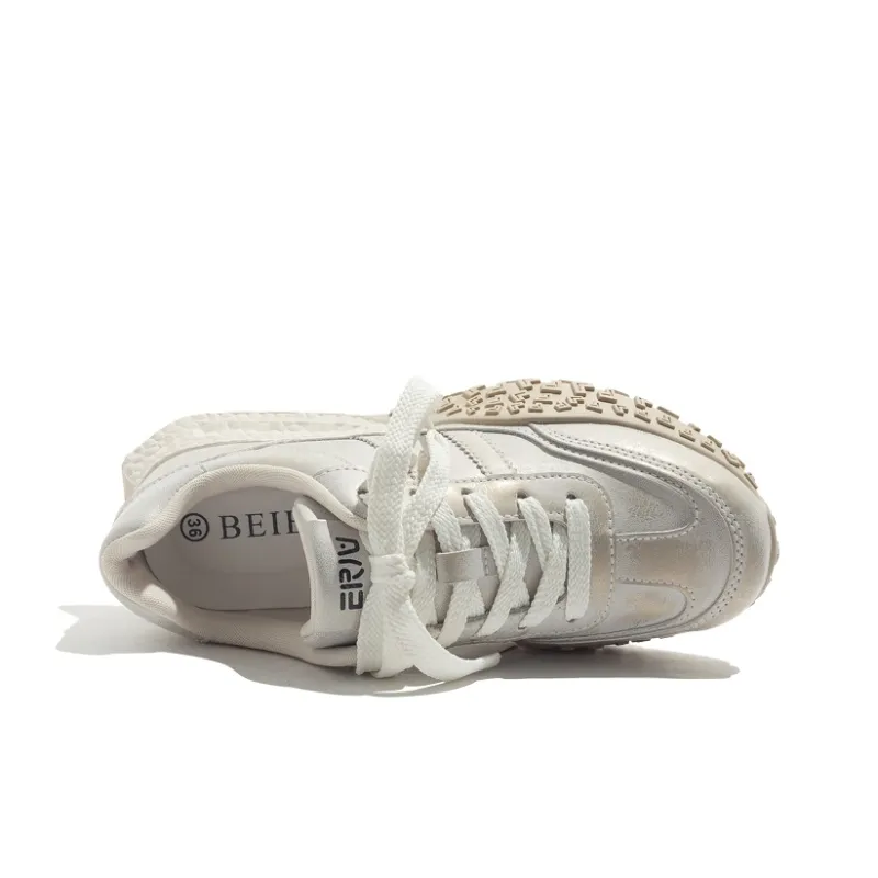 BEIER Low Top Casual Shoes Women's Gold-1
