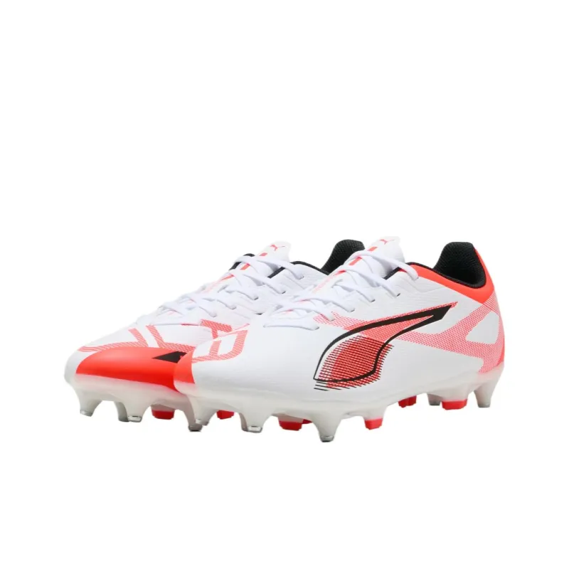 PUMA Ultra 5 Anti-Slip Wear-Resistant Soccer Shoes Men's White Black Red-2