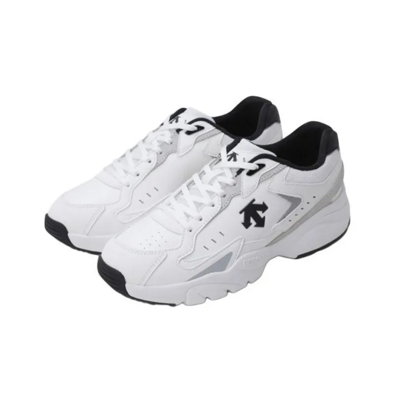 DESCENTE Anti Slip Wear Resistant Low Top Casual Shoes Unisex White Black-1