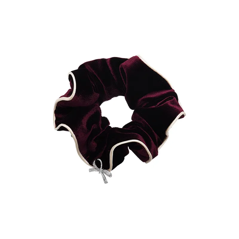 ROYALSASA Velour Faux Crystal Hair Tie Women's-0