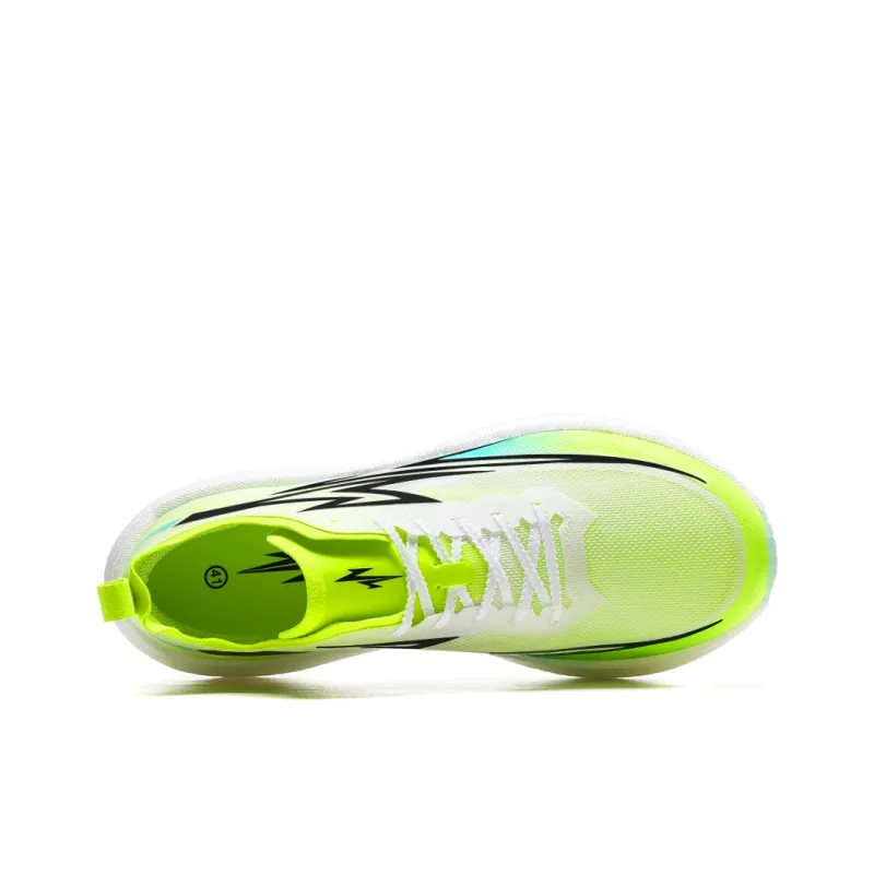 Dynamic Power Cushioned Slip Resistant Abrasion Resistant Low Top Carbon Plate Marathon Running Shoes Unisex Mint Green-2