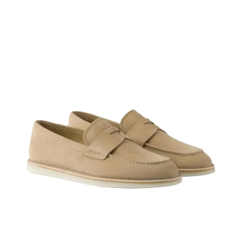 PRADA Triangle Loafers Men's Light Umber-2