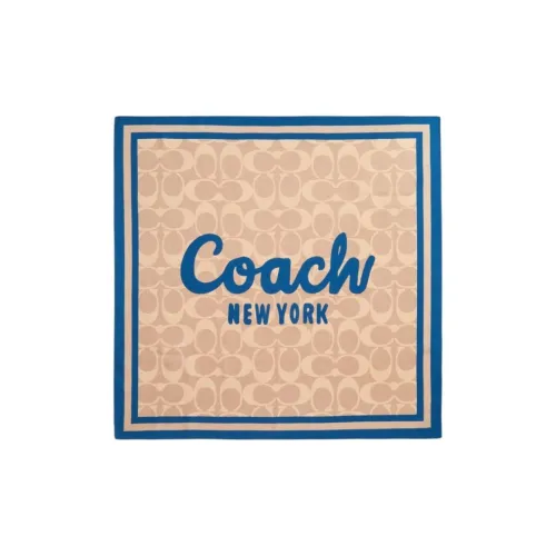 COACH Mulberry Silk Scarves Unisex Khaki