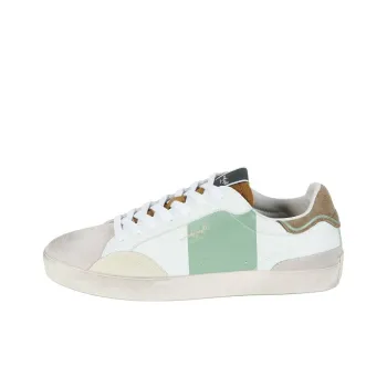 Pepe Jeans Anti Slip Wear Resistant Low Top Skateboard Shoes Men's White Green