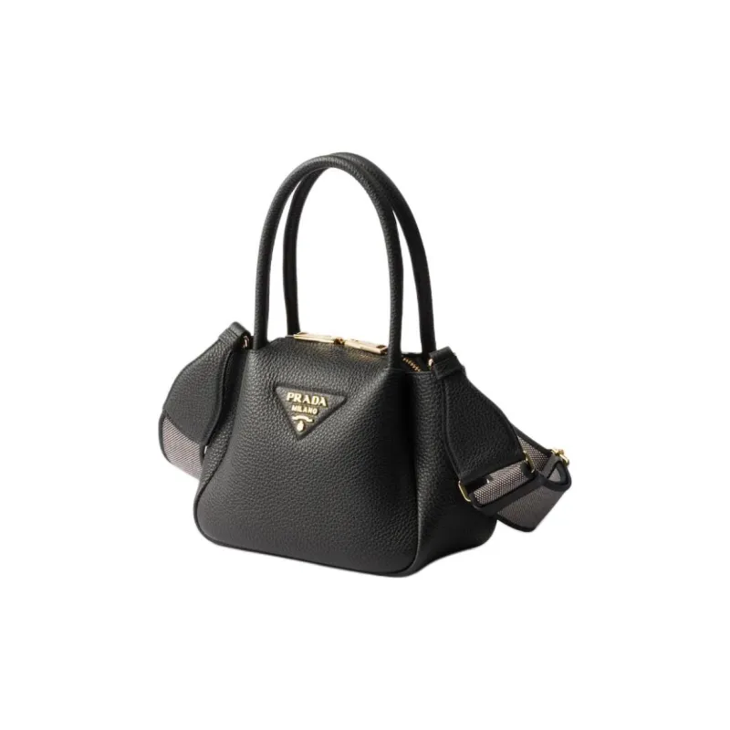 PRADA Cow Leather One Shoulder Handbag Mini Women's Black-1