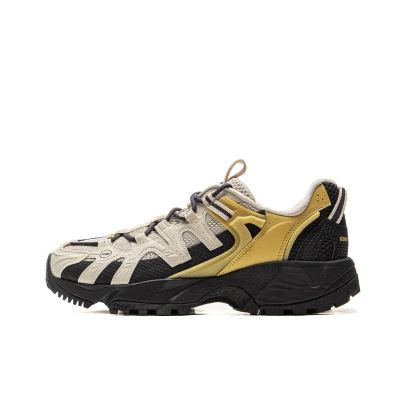 LiNing CF Tracing, Xingye Slip Resistant And Abrasion Resistant Grip Low Top Hiking Shoes Unisex Oats Black-0