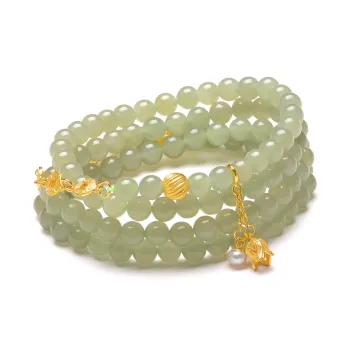 MARY WINDSOR Bracelets Pale Greenish White Jade Unisex