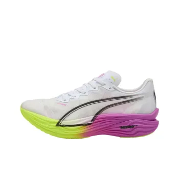 PUMA Deviate NITRO Anti Slip Wear Resistant Low Top Running Shoes Men's White Green Pink