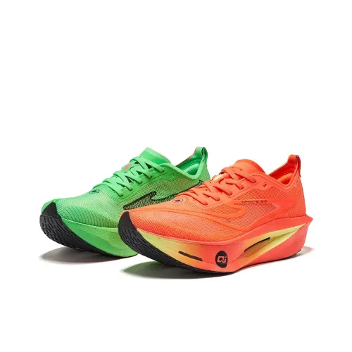 Erke Realm Of The Orchid 3.0 Running Shoes Men Low Top Neon Sunset Red Fluorescent Lime Green