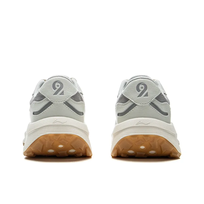 LiNing Cushioning Anti Slip And Wear Resistant Support Low Top Casual Shoes Women's White Gray-5