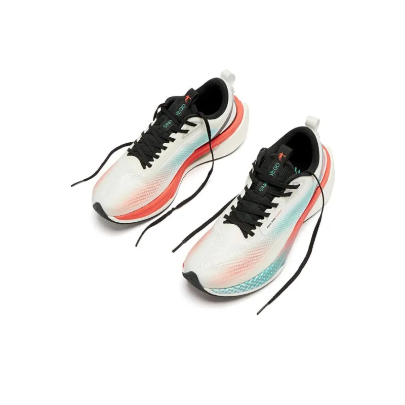 QIAODAN Cushioning Breathable Lightweight Low Top Casual Running Shoes Men's White Black-2