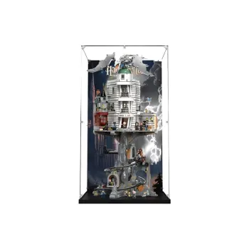 KGBOX For Building Block 76417 Gringotts Wizard Bank Acrylic Spray Painting Display Case Dust Cover Model Accessories