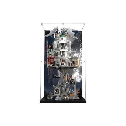 KGBOX For Building Block 76417 Gringotts Wizard Bank Acrylic Spray Painting Display Case Dust Cover Model Accessories