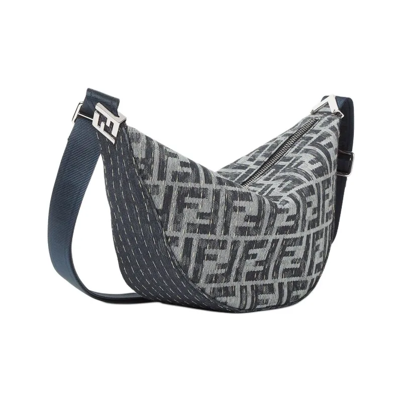 FENDI Cotton Messenger Bag Crossbody Bag Shoulder Bag Small Size Men's Blue-1