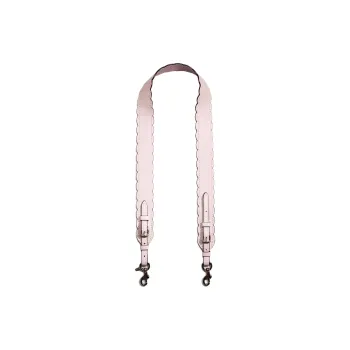 COACH Polished Pebbled Leather Bag Strap Women's Silver & Ice Pink