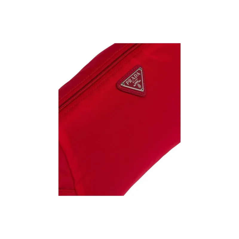 PRADA Nylon Makeup Bag Women's Red-3