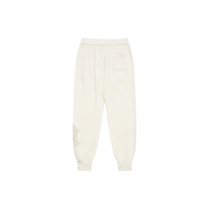 MLB New York Yankees Casual Pants Unisex Cream-1