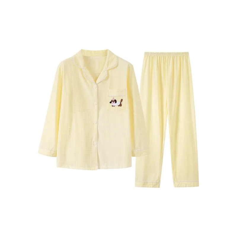 OEING Pajama Set Women's Yellow-0